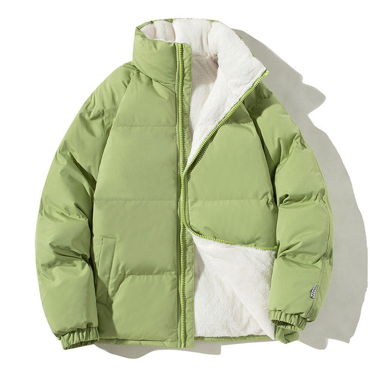 Damen gesteppte Thermo-Bomberjacke mit Teddyfutter und hohem Stehkragen