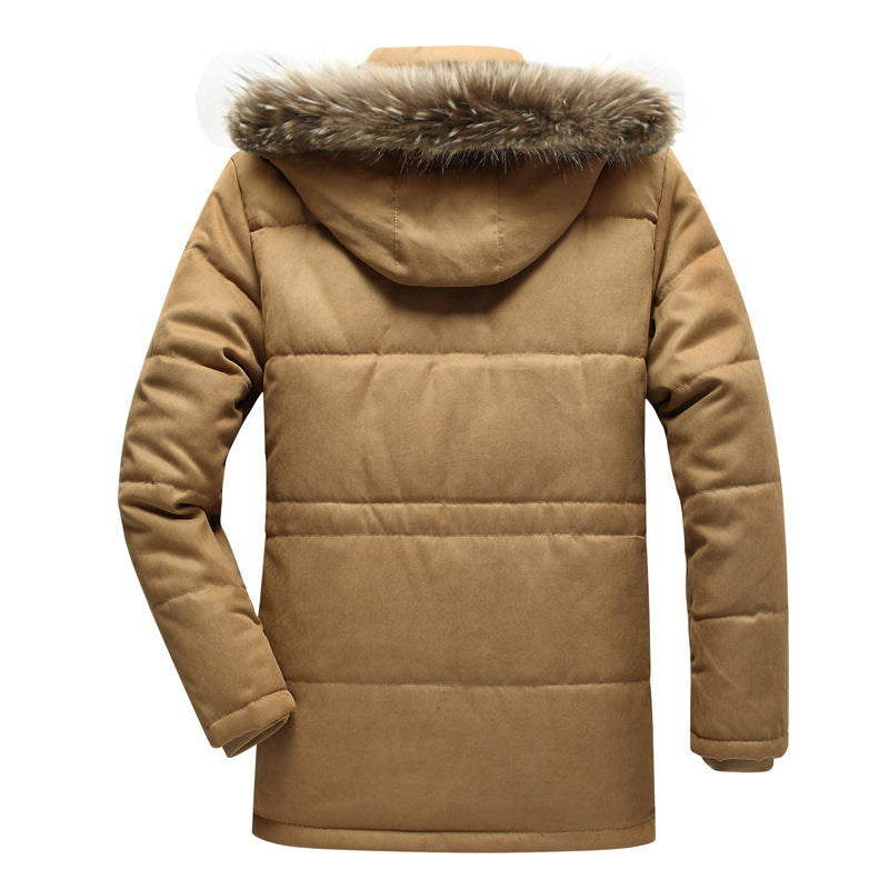 Herren Winterparka mit Kapuze, Knöpfen und Taschen