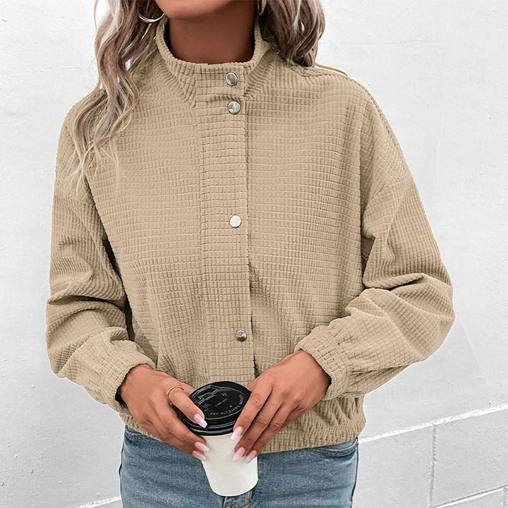 Damen Cropped Langarmjacke mit Taschen