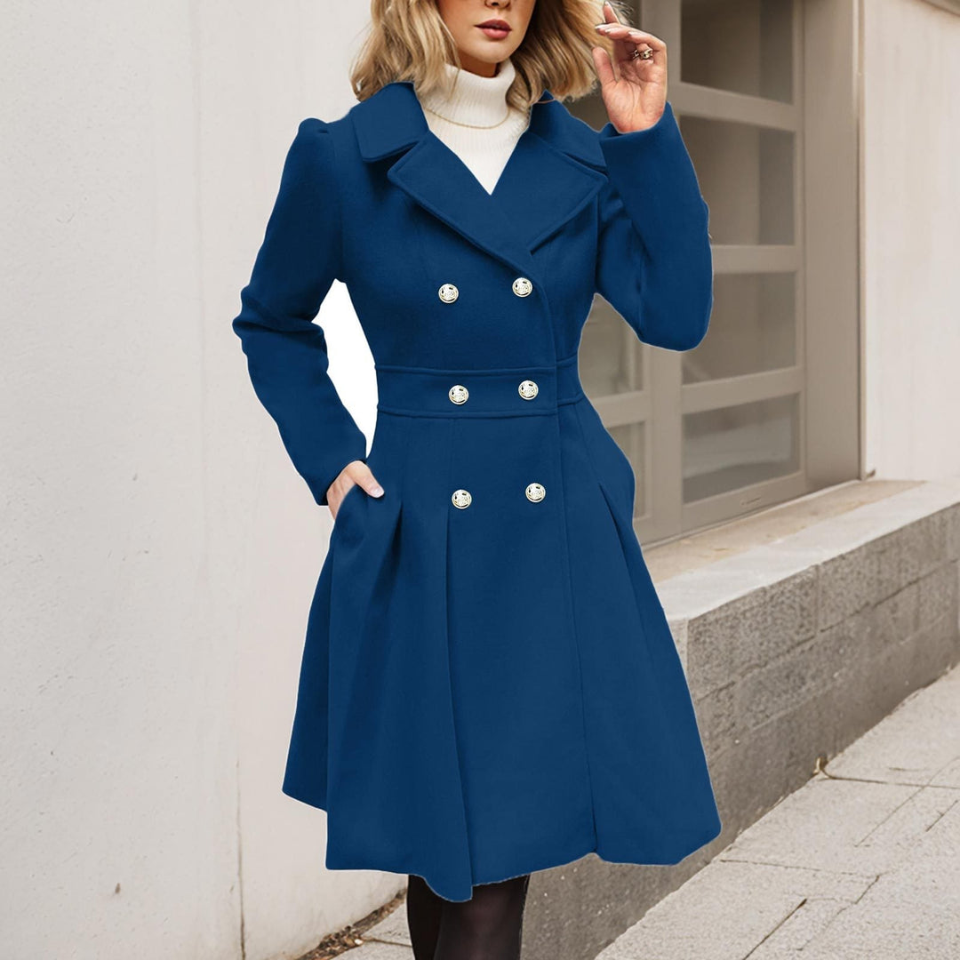 Damen Langarm-Mantel Longline mit Taschen