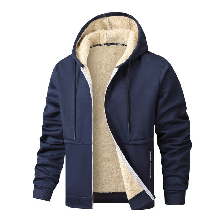 Herren Langarm Kapuzenjacke mit Kordelzug und Taschen