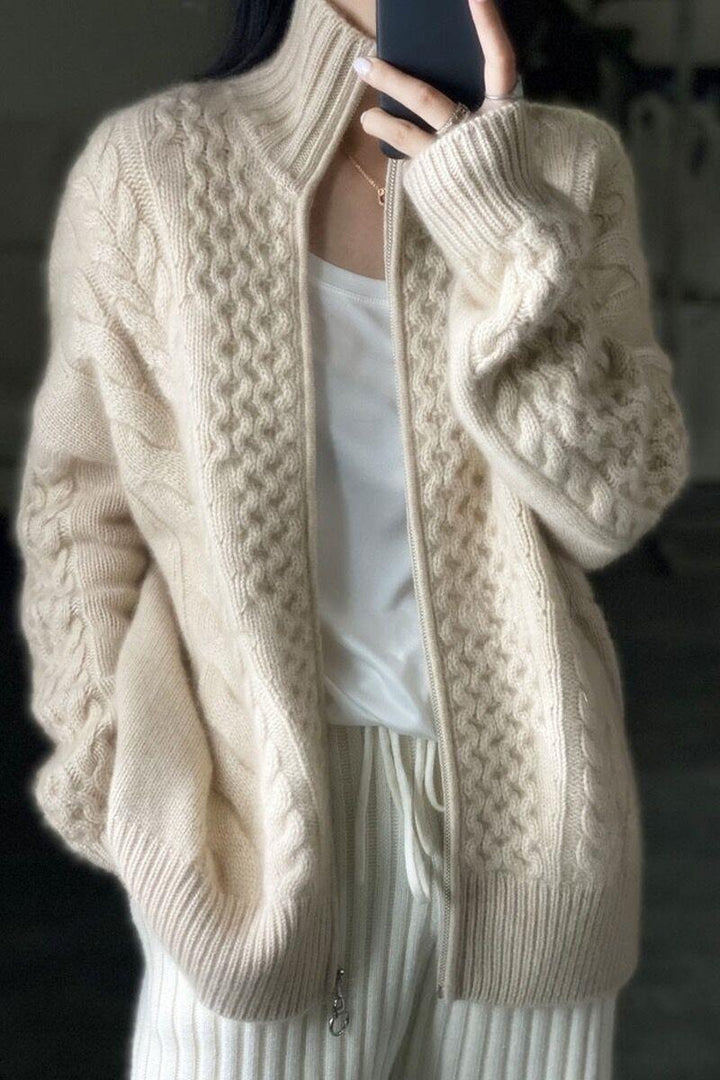 Pullover oversize da donna lungo con collo alto