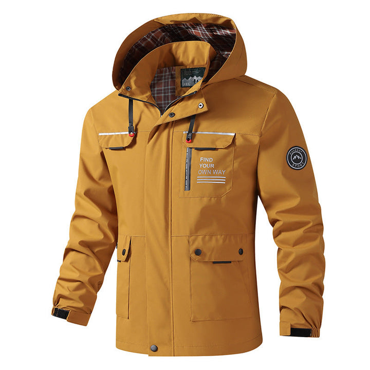 Herren Langarmjacke mit Kapuze und Taschen