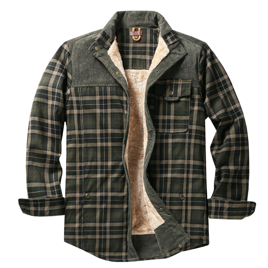 Giacca-camicia da uomo a quadri con tasche
