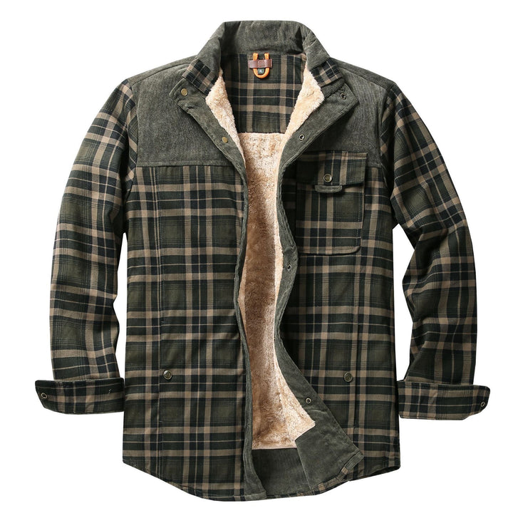 Giacca-camicia da uomo a quadri con tasche