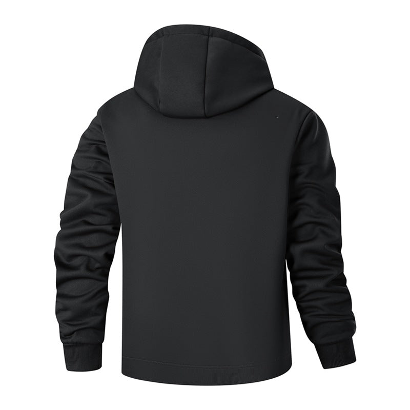 Herren Langarm Kapuzenjacke mit Kordelzug und Taschen