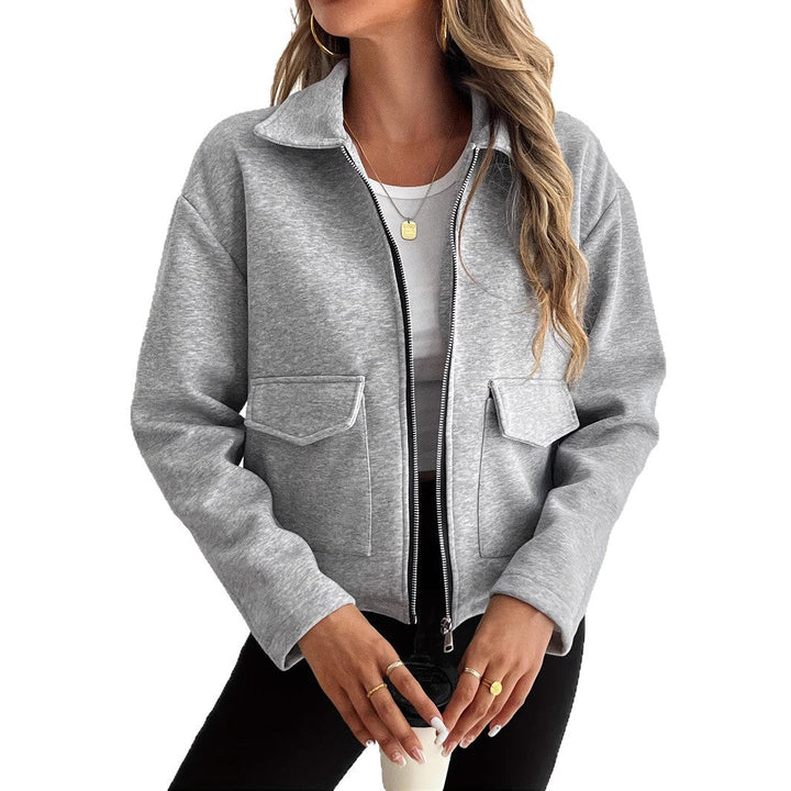 Damen Fleecejacke mit Reißverschluss und Klappentaschen