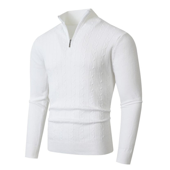 Maglione da uomo con motivo a trecce e collo alto
