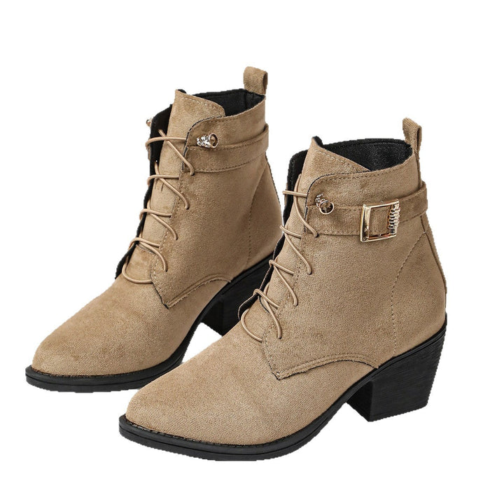 Damen Schnür-Stiefeletten mit Blockabsatz und hohem Tragekomfort