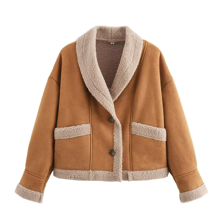 Damen Kurzjacke mit Knöpfen und Taschen