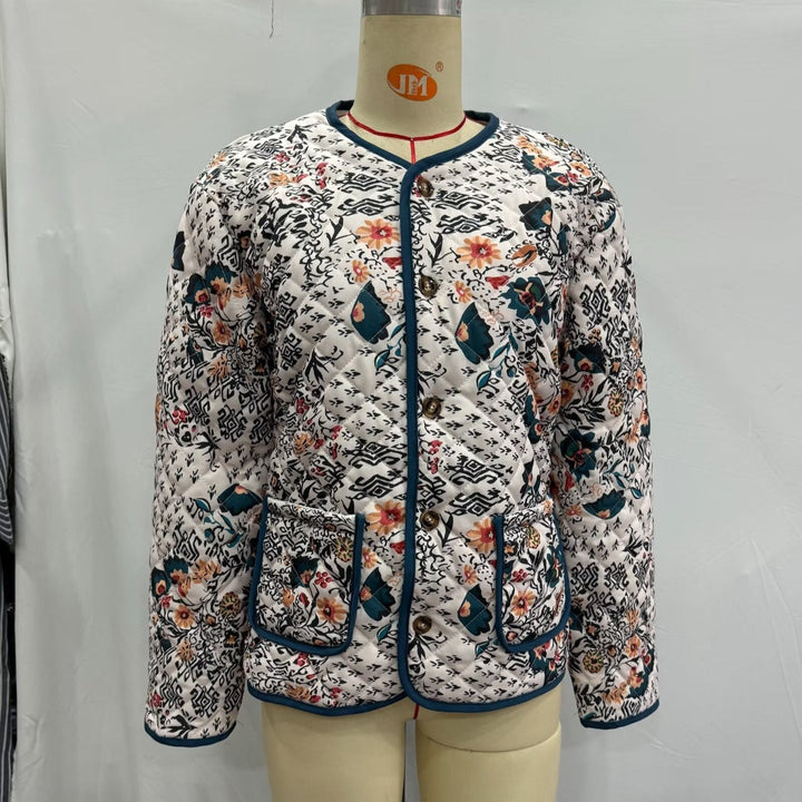 Giacca da donna a maniche lunghe con scollo rotondo e tasche