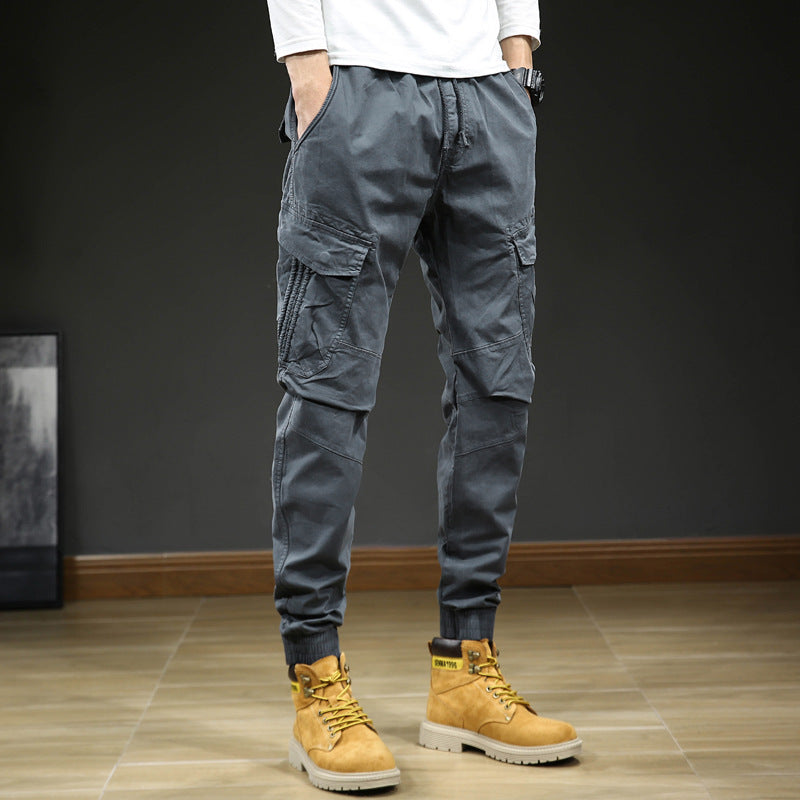 Pantaloni cargo da uomo con tasche e coulisse