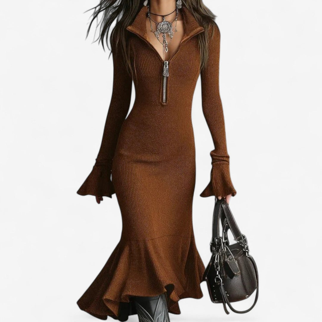 Maud™ Kleid mit Reißverschlusskragen
