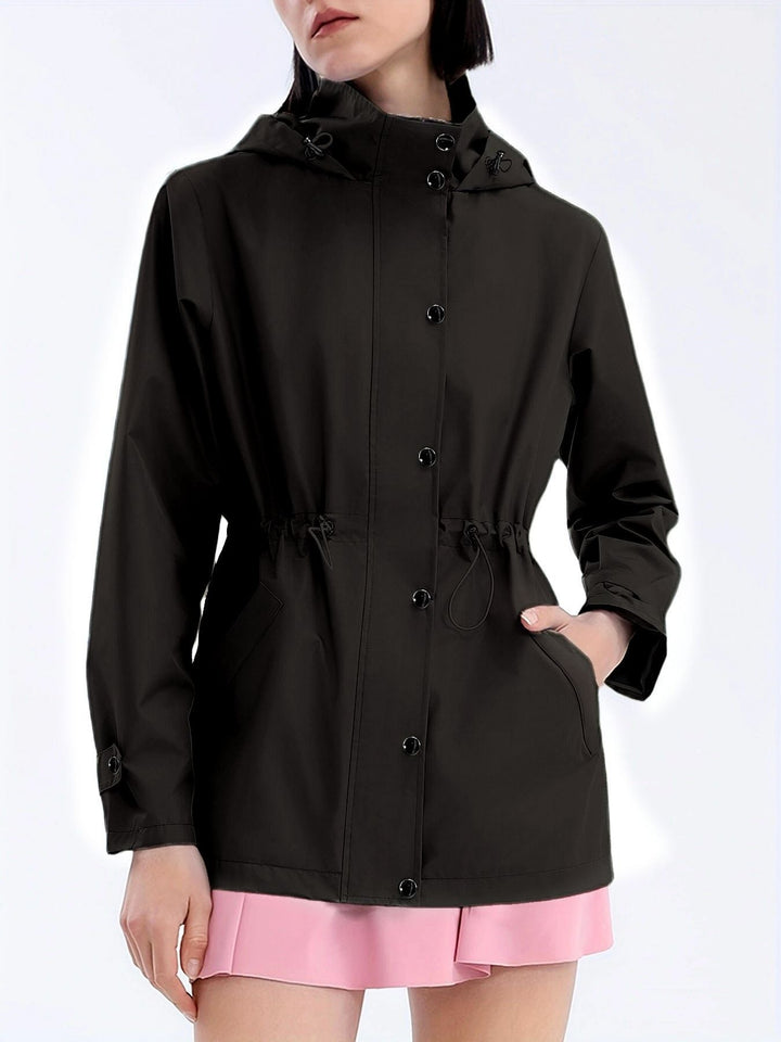 Damen wasserabweisende Freizeitjacke mit verstellbarer Kapuze
