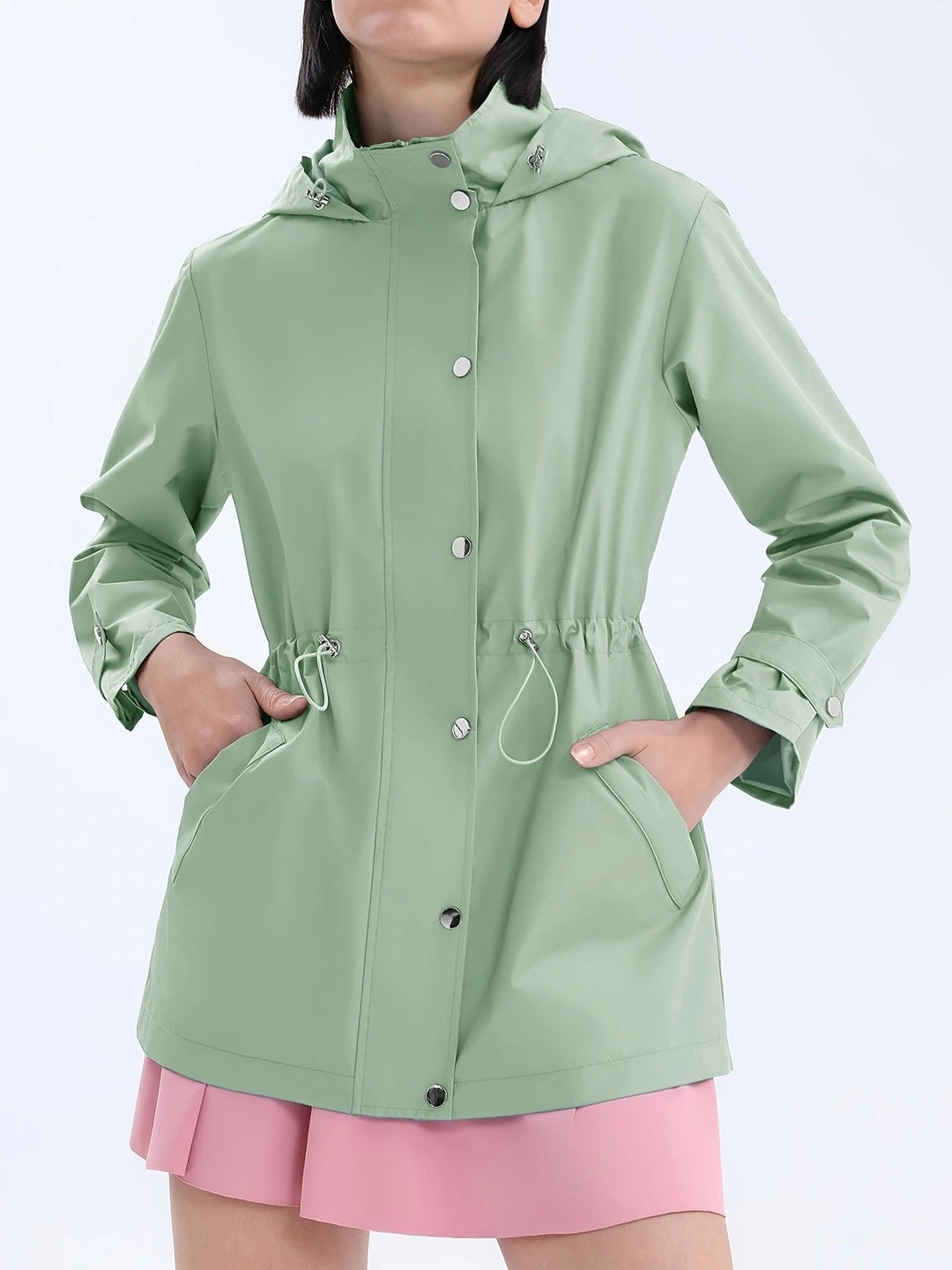 Damen wasserabweisende Freizeitjacke mit verstellbarer Kapuze