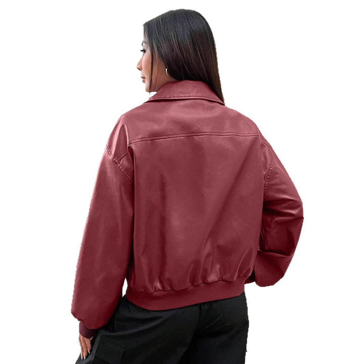 Giacca bomber da donna con colletto classico e cerniera integrale