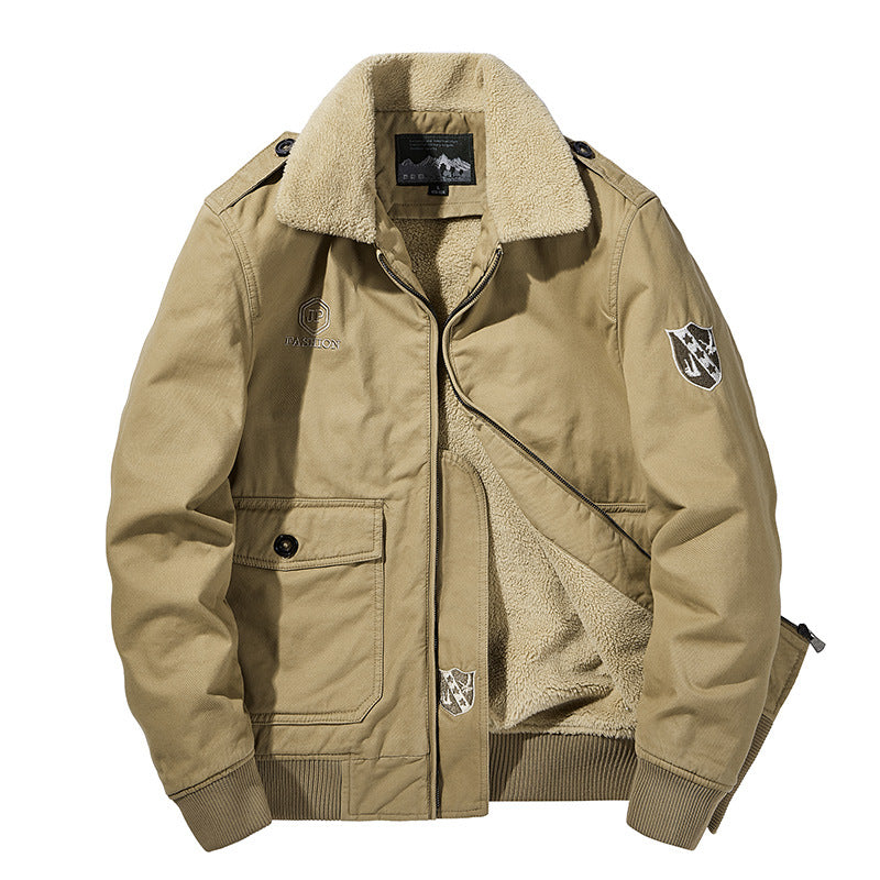 Herren-Langarmjacke mit Knöpfen und Taschen