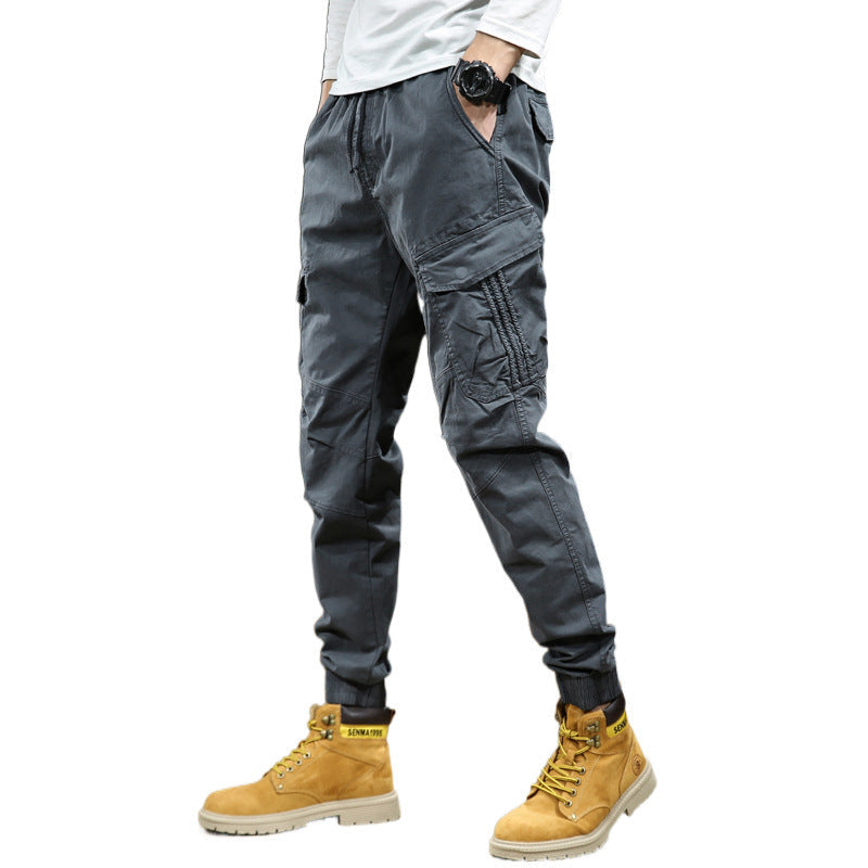 Pantaloni cargo da uomo con tasche e coulisse