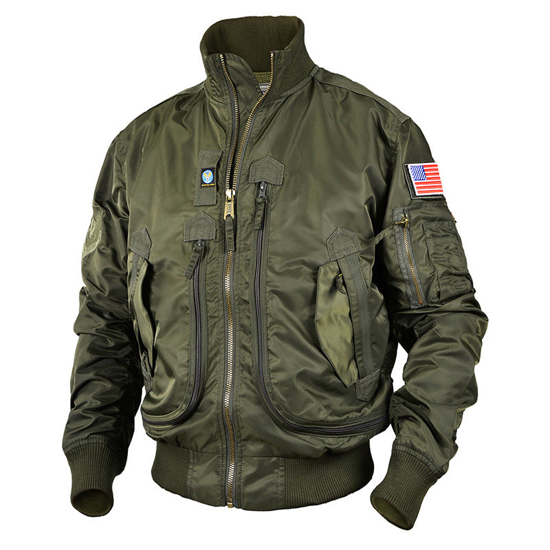 Herren Bomberjacke im Fliegerstil mit Thermofutter und Utility-Taschen