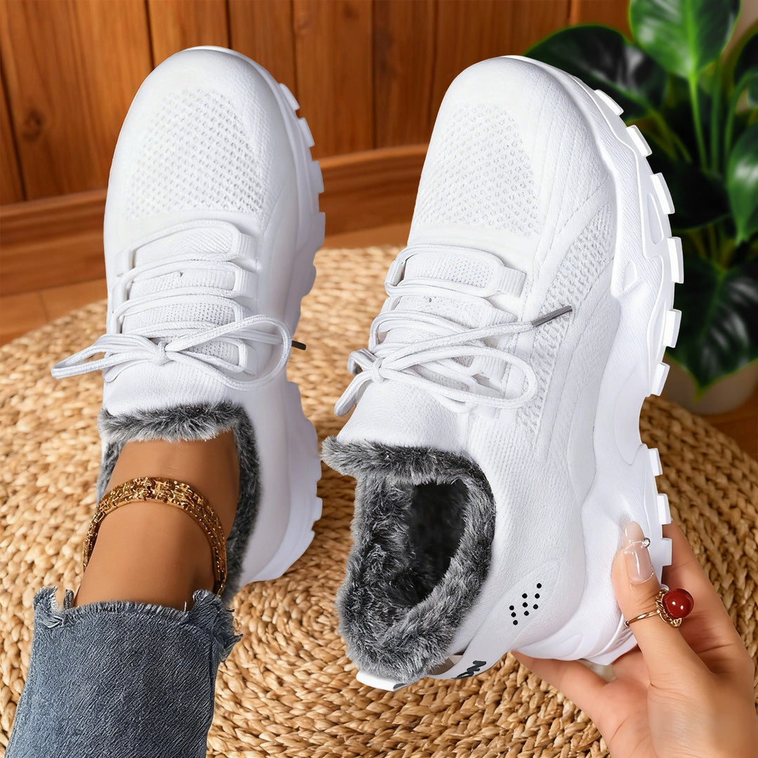 Alina™ - Lässige, leichte Fleece-Sneaker mit Schnürung
