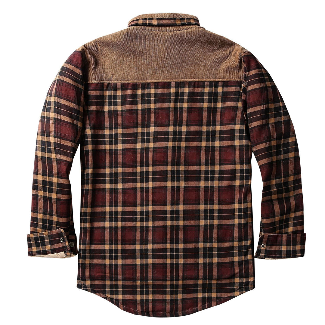 Giacca-camicia da uomo a quadri con tasche