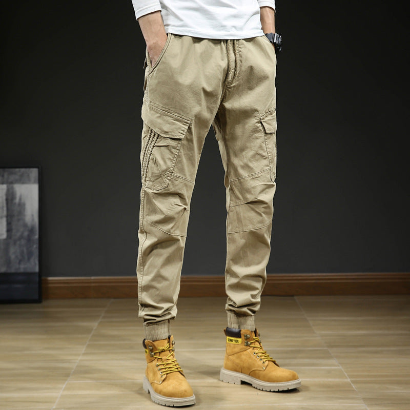 Pantaloni cargo da uomo con tasche e coulisse