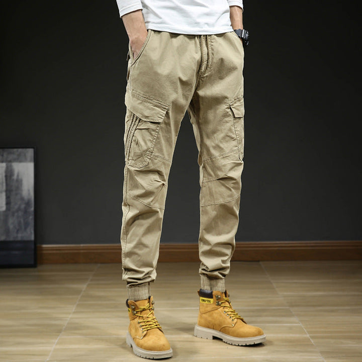 Pantaloni cargo da uomo con tasche e coulisse