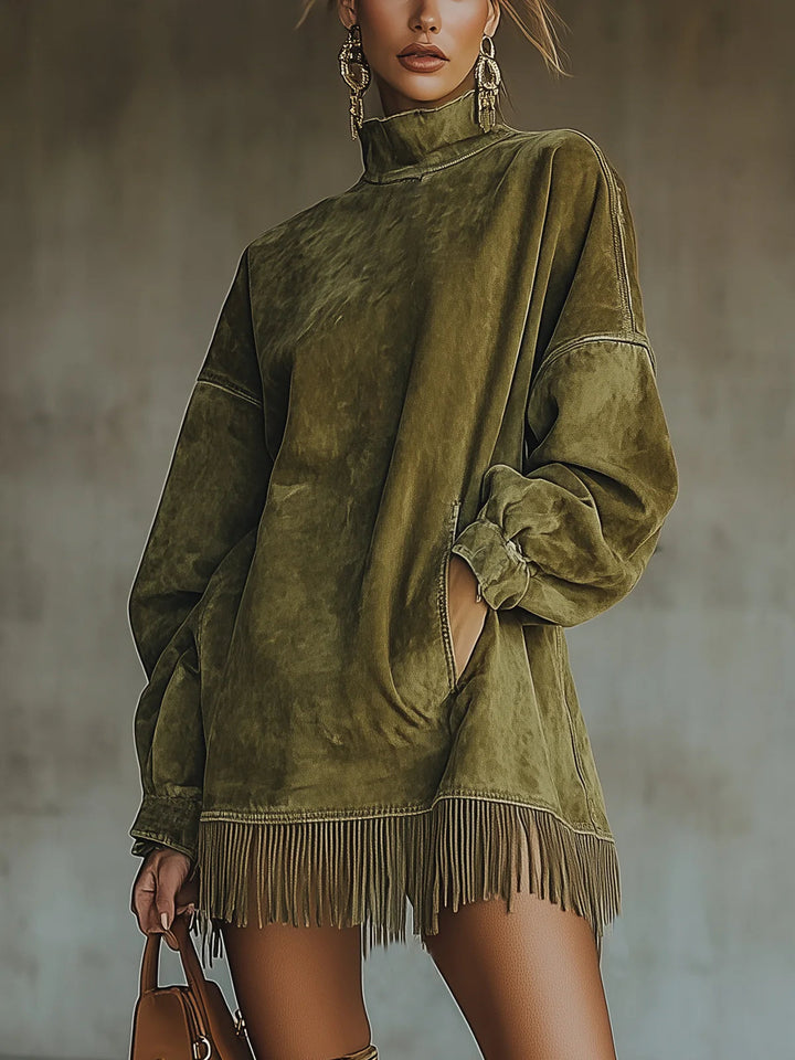 Sheri | Luxuriöses Wildleder-Fransenkleid