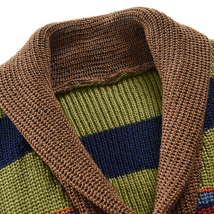James | Herren gestreifter Cardigan mit Knöpfen