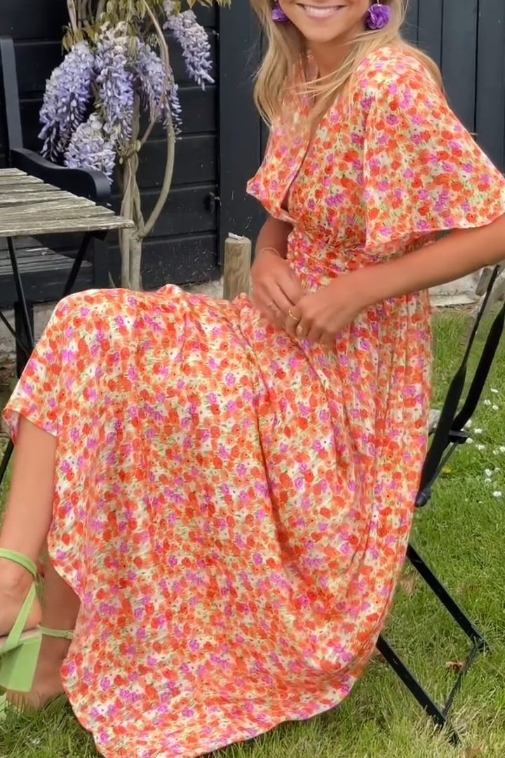 Lyra | Florale Eleganz Maxi-Kleid