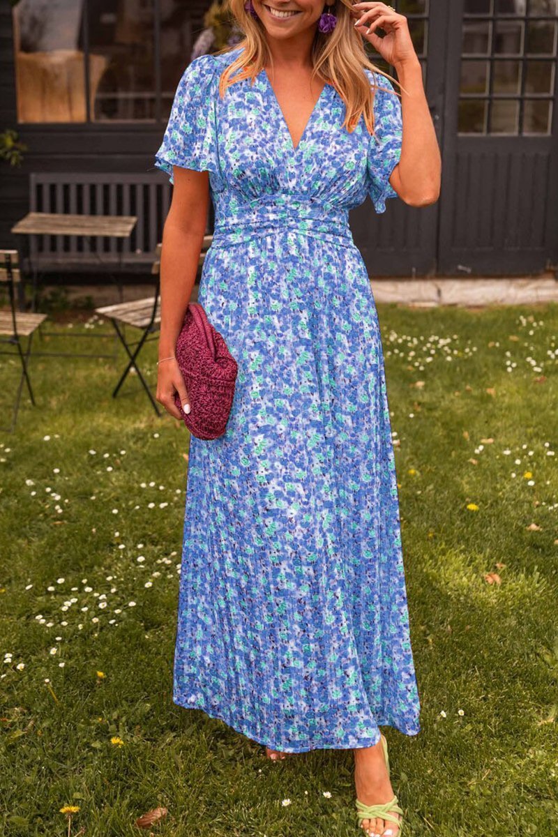 Lyra | Florale Eleganz Maxi-Kleid