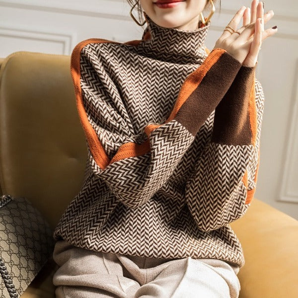 Clara – Gestreifter Rollkragenpullover