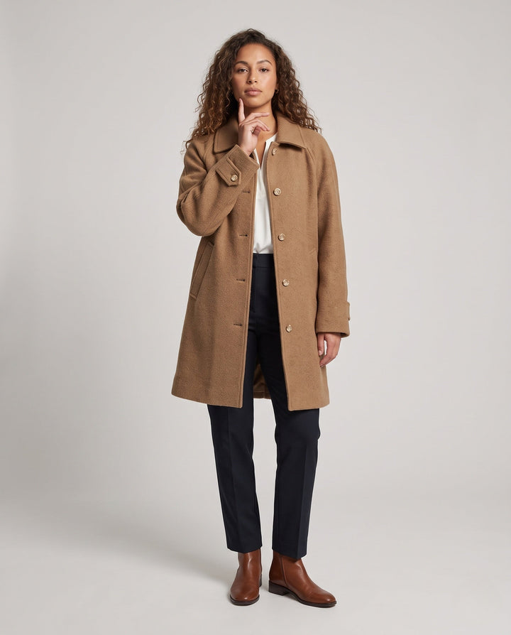 Damen Mantel mit Taschen und Knöpfen