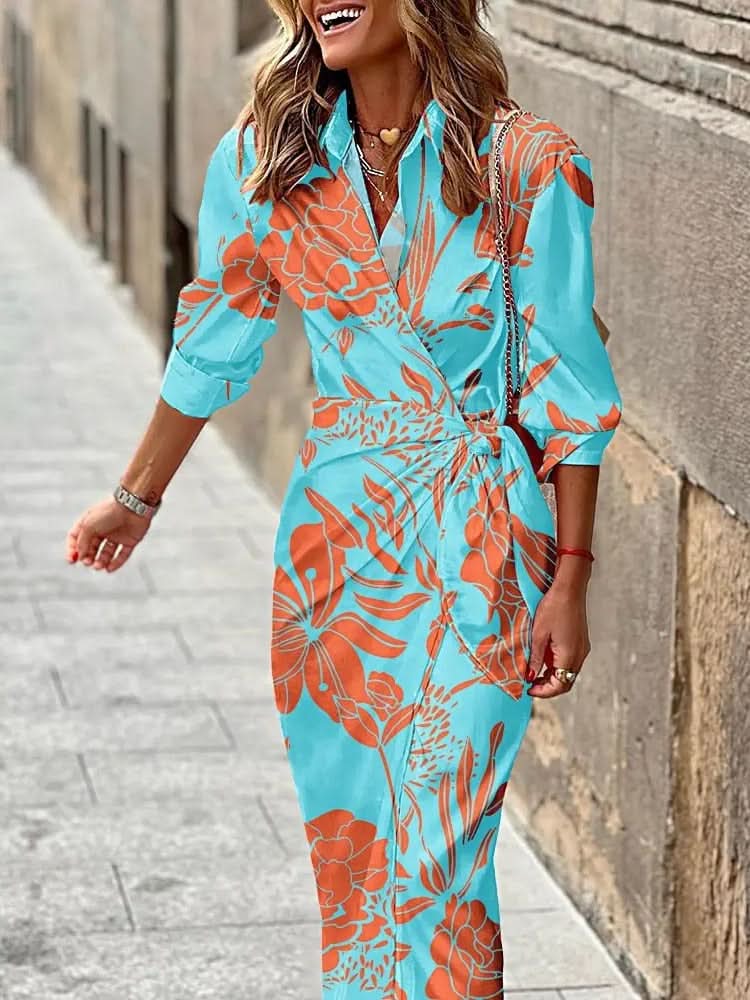 Rita™ - Auffälliges bedrucktes Wickelkleid