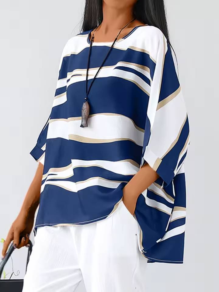 Aria™ - Stilvolle O-Ausschnitt Bluse