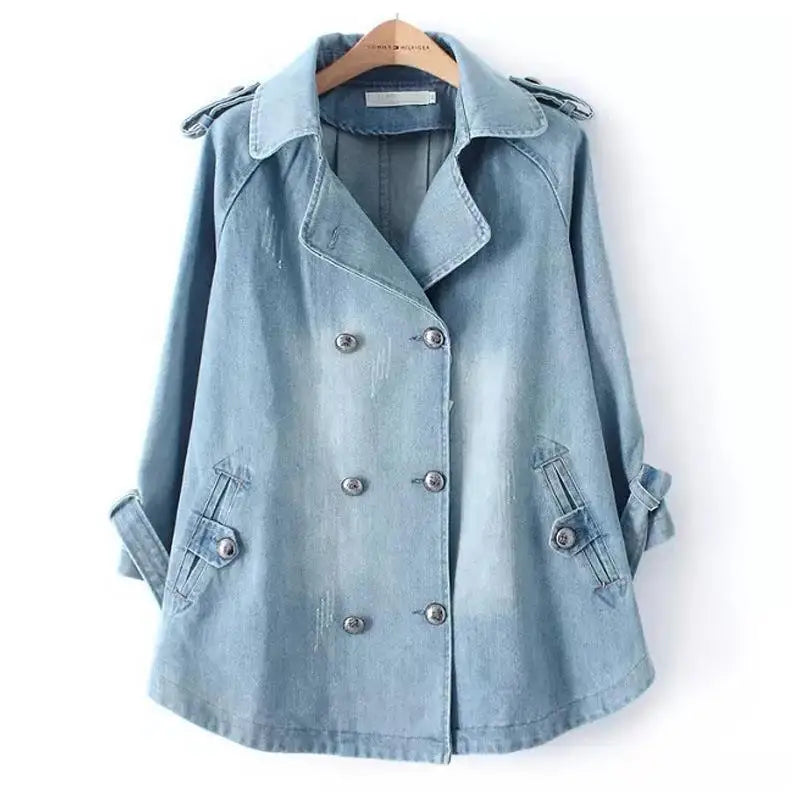 Sezina™ – Stylischer Denim-Cape-Mantel