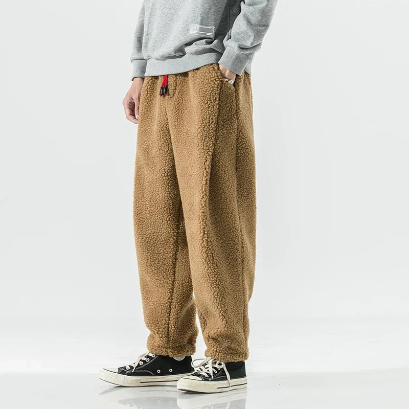 Pantalones deportivos para hombre con cordón y bolsillos