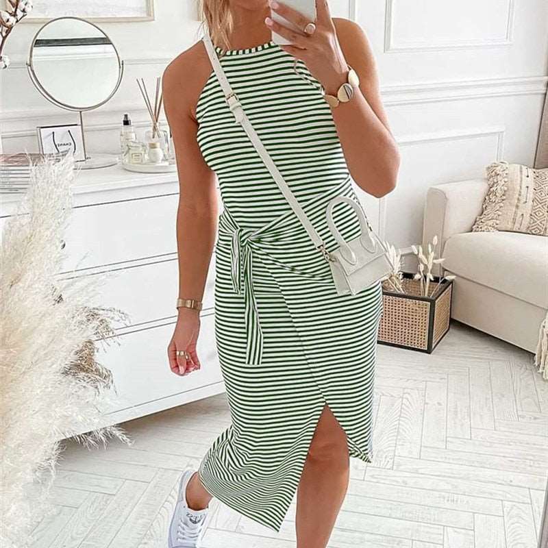 Bénanique™️ Gestreiftes Midi-Kleid - Lässiger Stil