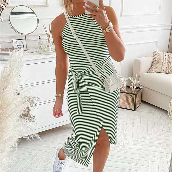 Bénanique™️ Gestreiftes Midi-Kleid - Lässiger Stil