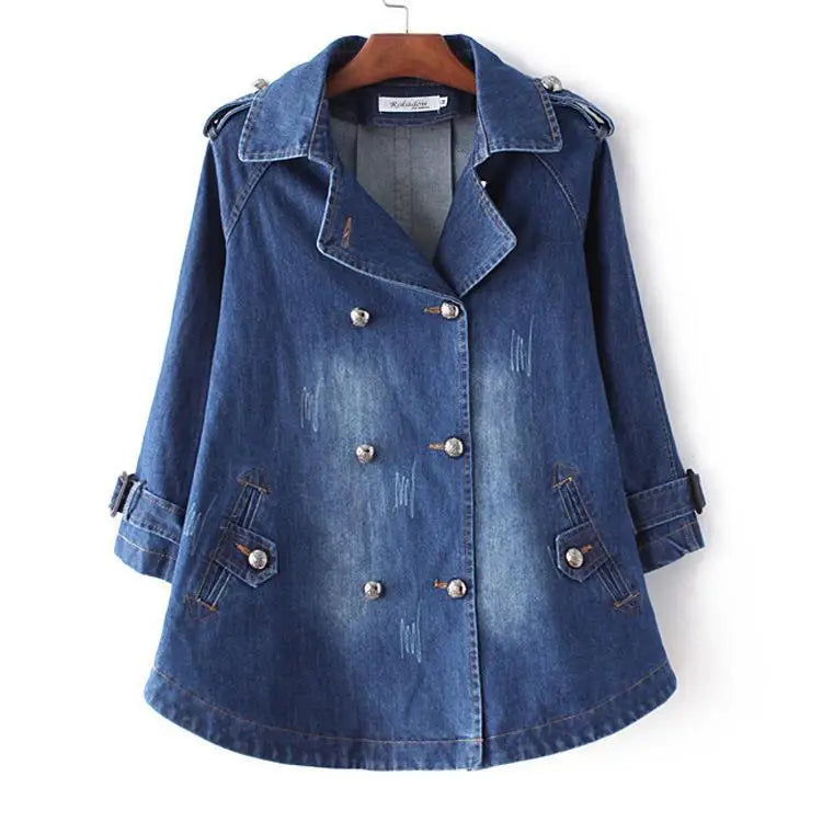 Sezina™ – Stylischer Denim-Cape-Mantel