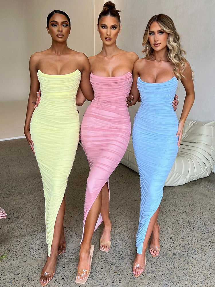 Damen Maxikleid mit Seitenschlitz