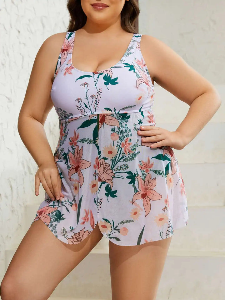 Olivia | Damen-Badekleid mit Blumenmuster in Übergröße