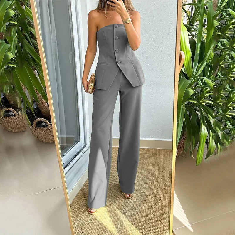 BRIA™ - Strapless Zweiteiliges Set mit Knöpfen