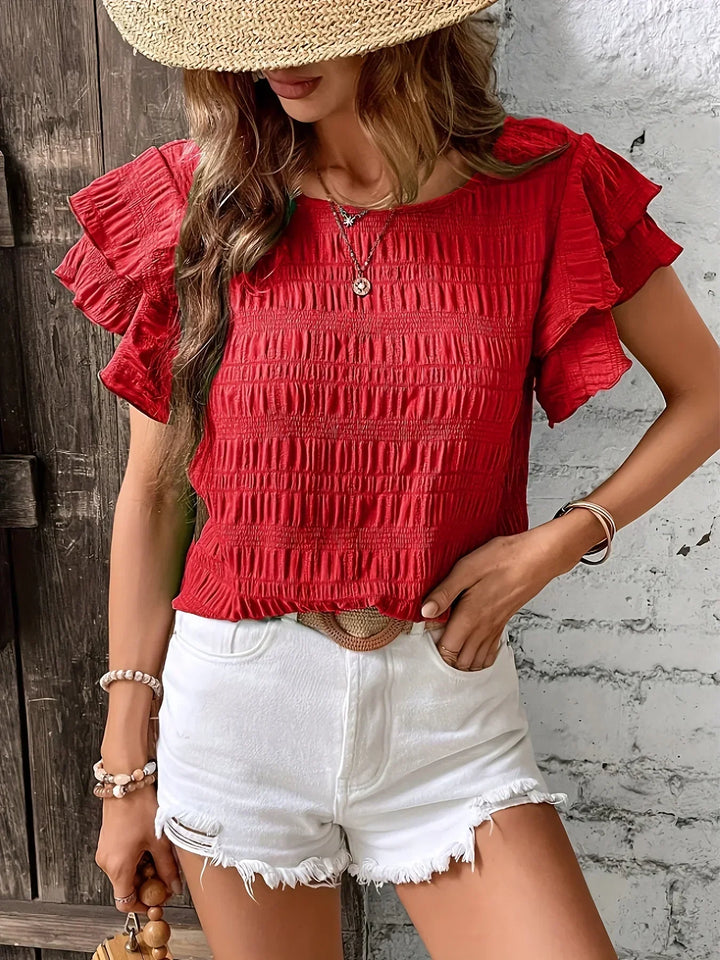 Charmaine™ | Leichte & Luftige Bluse mit Spaß-Rüschen