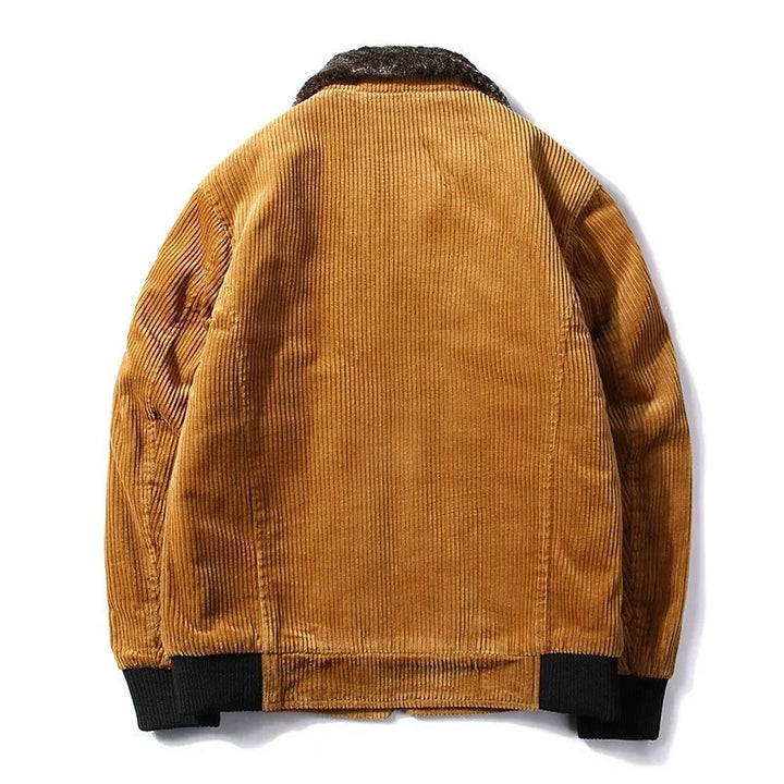 Herren Bomberjacke mit Plüschkragen und Taschen