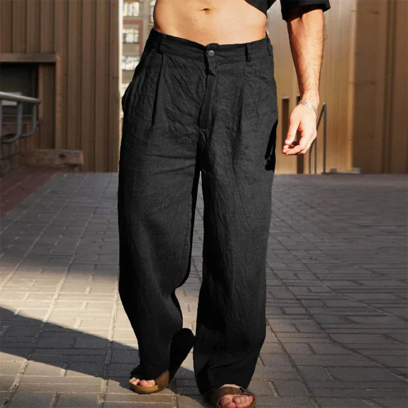 Stevie™ – Herren Leinenhose mit weitem Bein