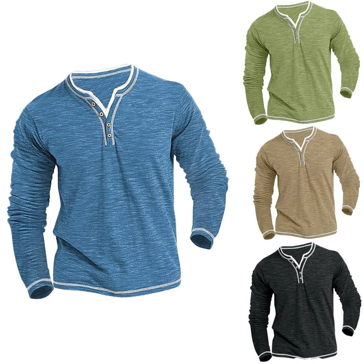 Denis™ - Bequemes V-Ausschnitt Langarmshirt