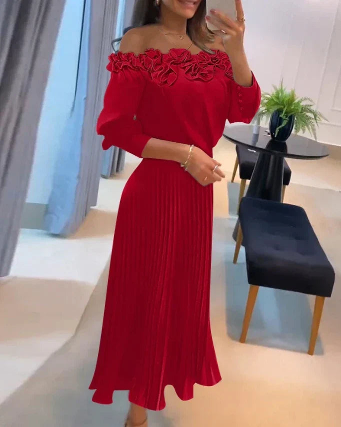 Carina | Atemhaftes Off-Shoulder Maxikleid