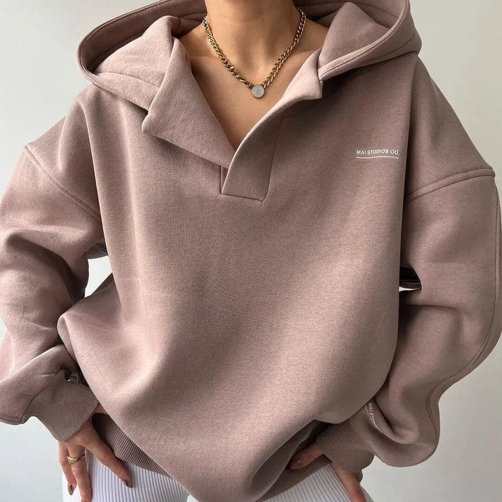 Felpa con cappuccio da donna a maniche lunghe