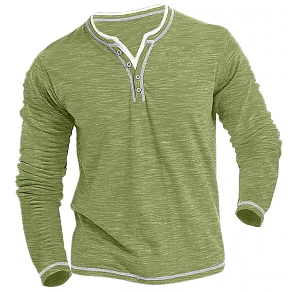 Denis™ - Bequemes V-Ausschnitt Langarmshirt